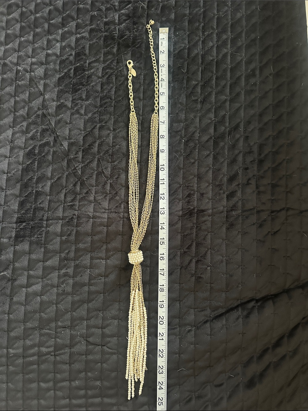 Chicos Gold Multi-Strand Tassel Necklace